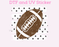 Polka Dot Stripes with Football DTF Transfer
