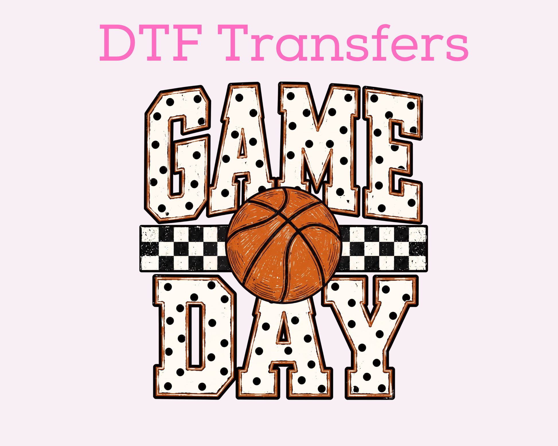 Polka Dot Game Day Basketball DTF TRANSFER