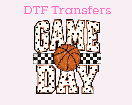 Polka Dot Game Day Basketball DTF TRANSFER