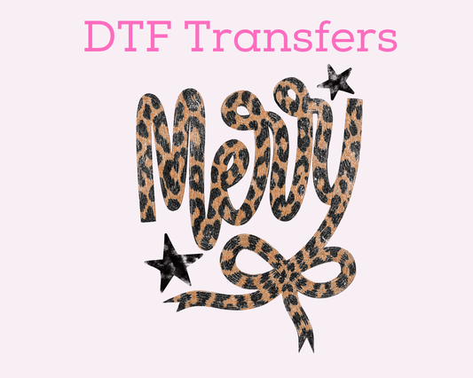 Leopard Merry Christmas DTF TRANSFER