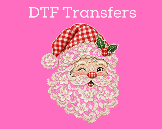 Lace Santa Christmas DTF TRANSFER