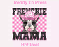 Frenchie Mama (Pink) Faux Sequins Faux Embroidery Mom DTF TRANSFER or UV DTF STICKER DECAL