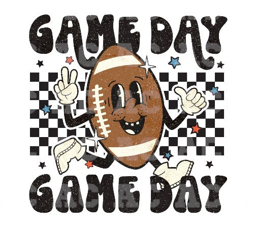 Game Day Football Retro DTF TRANSFER or UV DTF STICKER