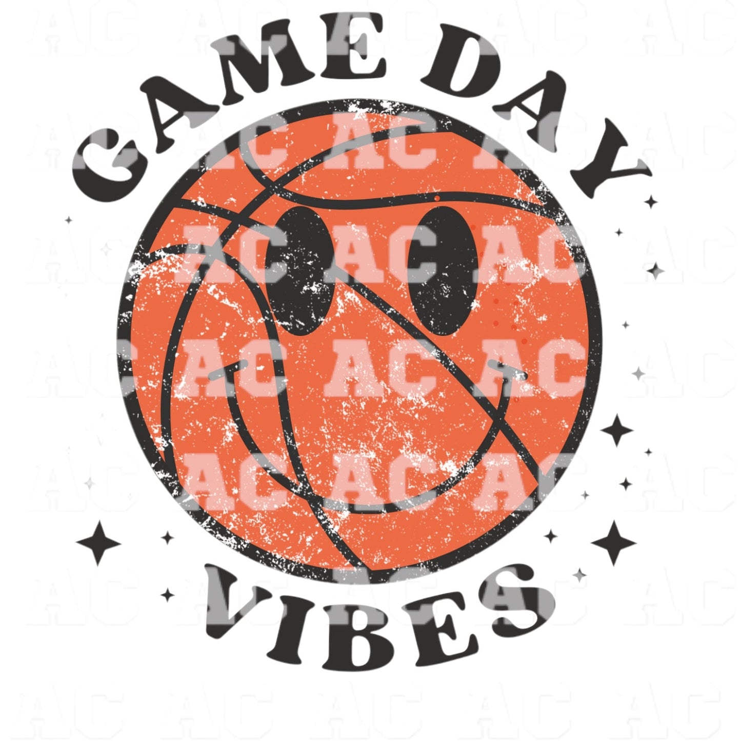 Distressed Basketball Game Day Vibes DTF TRANSFER