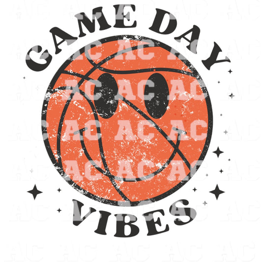 Distressed Basketball Game Day Vibes DTF TRANSFER