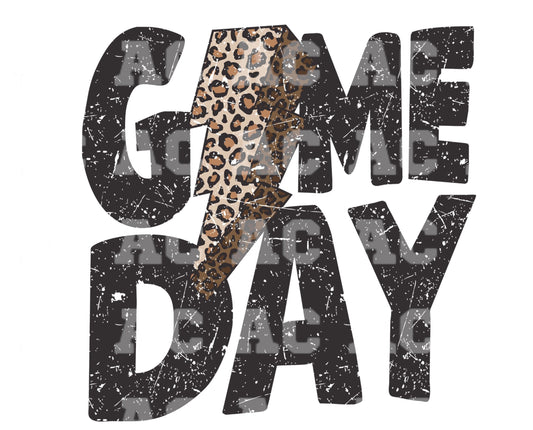 Game Day Leopard Bolt DTF TRANSFER or UV DTF STICKER
