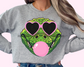 Gators Sports School Mascot Blowing Bubble DTF TRANSFER or UV DTF STICKER
