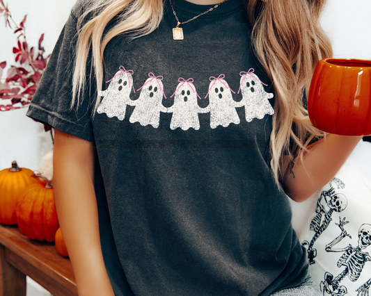 Girl Ghost Garland with Bow Halloween DTF TRANSFER
