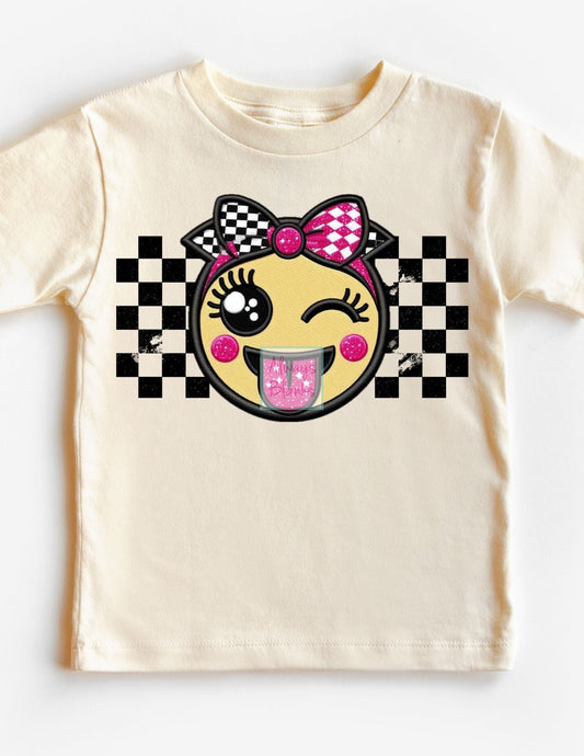 Girl Smiley (Distressed) DTF TRANSFER or UV DTF STICKER DECAL