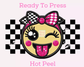 Girl Smiley (Distressed) DTF TRANSFER or UV DTF STICKER DECAL