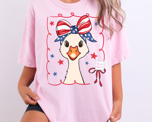 Girl Goose Patriotic DTF TRANSFER