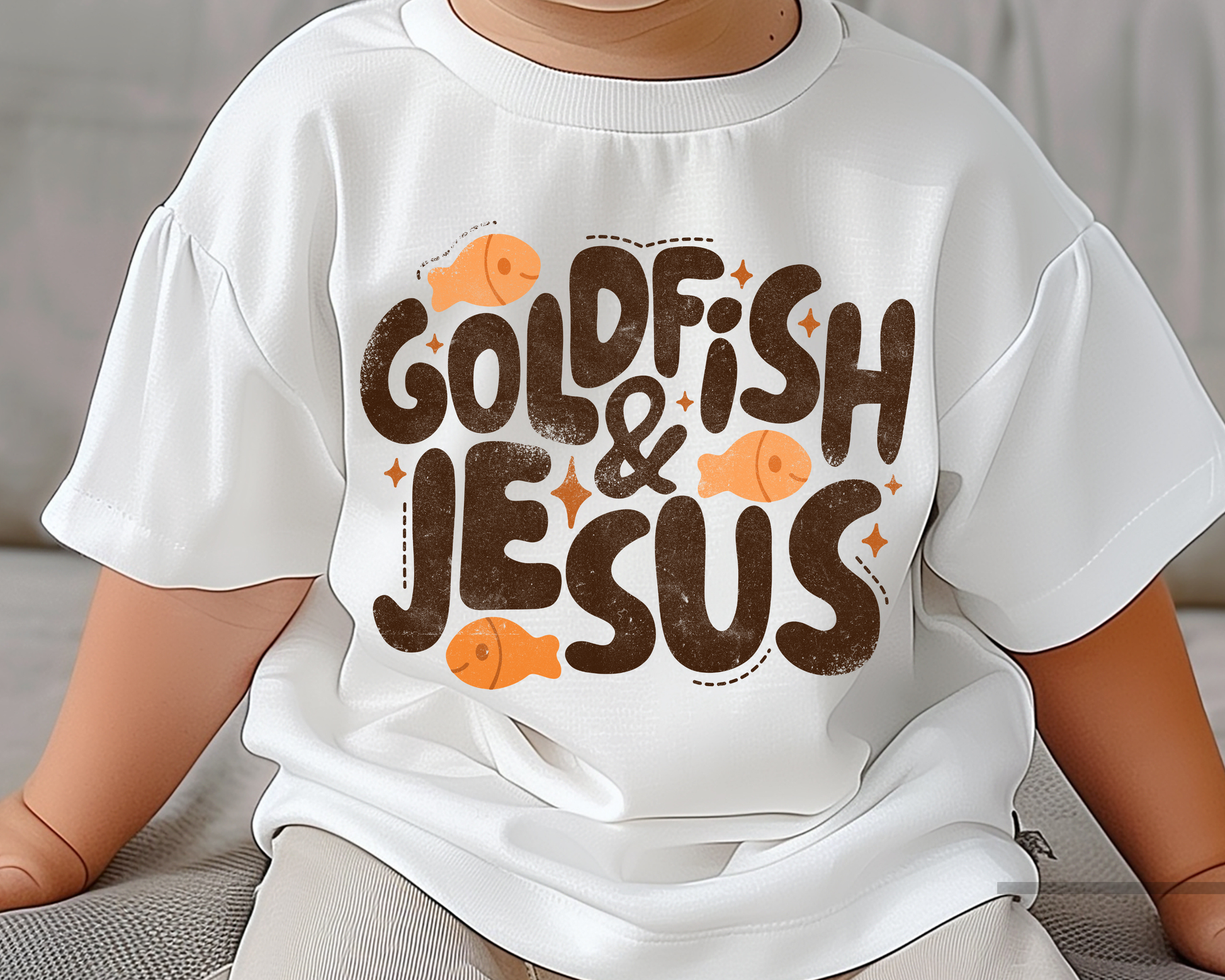 Goldfish and Jesus Faith Based Religious DTF TRANSFER
