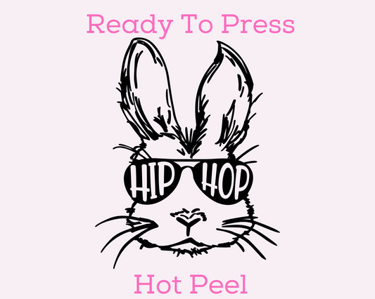 Hip Hop Bunny (Black) Easter DTF TRANSFER or UV DTF STICKER