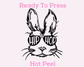 Hip Hop Bunny (Black) Easter DTF TRANSFER or UV DTF STICKER