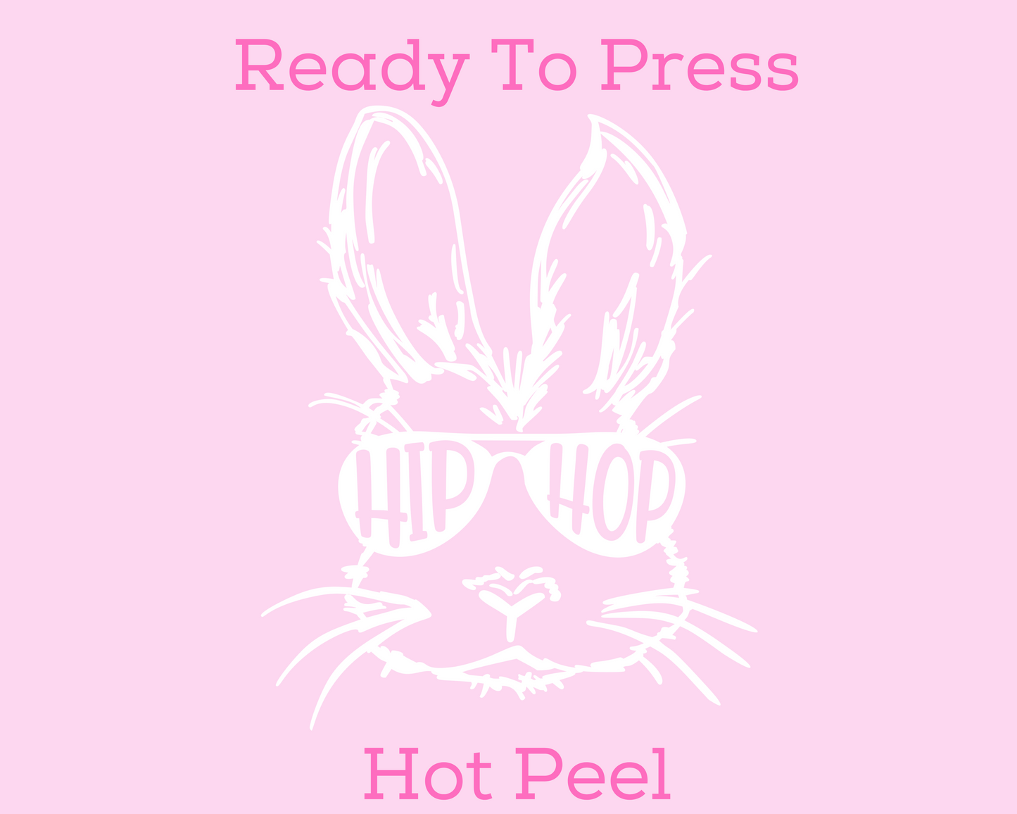 Hip Hop Bunny (White) Easter DTF TRANSFER or UV DTF STICKER