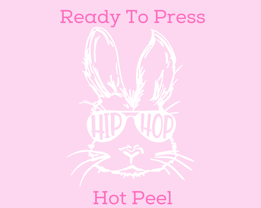 Hip Hop Bunny (White) Easter DTF TRANSFER or UV DTF STICKER