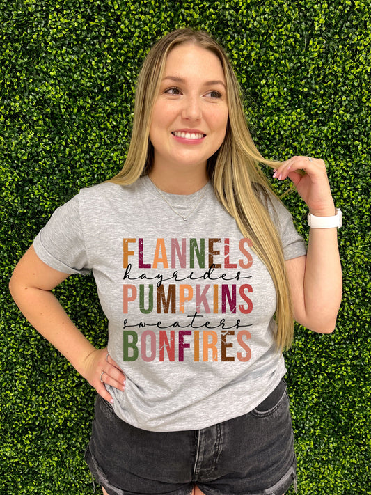 Distressed Flannels Pumpkins Bonfire DTF TRANSFER or UV DTF STICKER DECAL