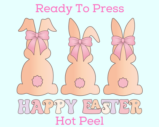 Happy Easter Coquette Bow Easter DTF TRANSFER