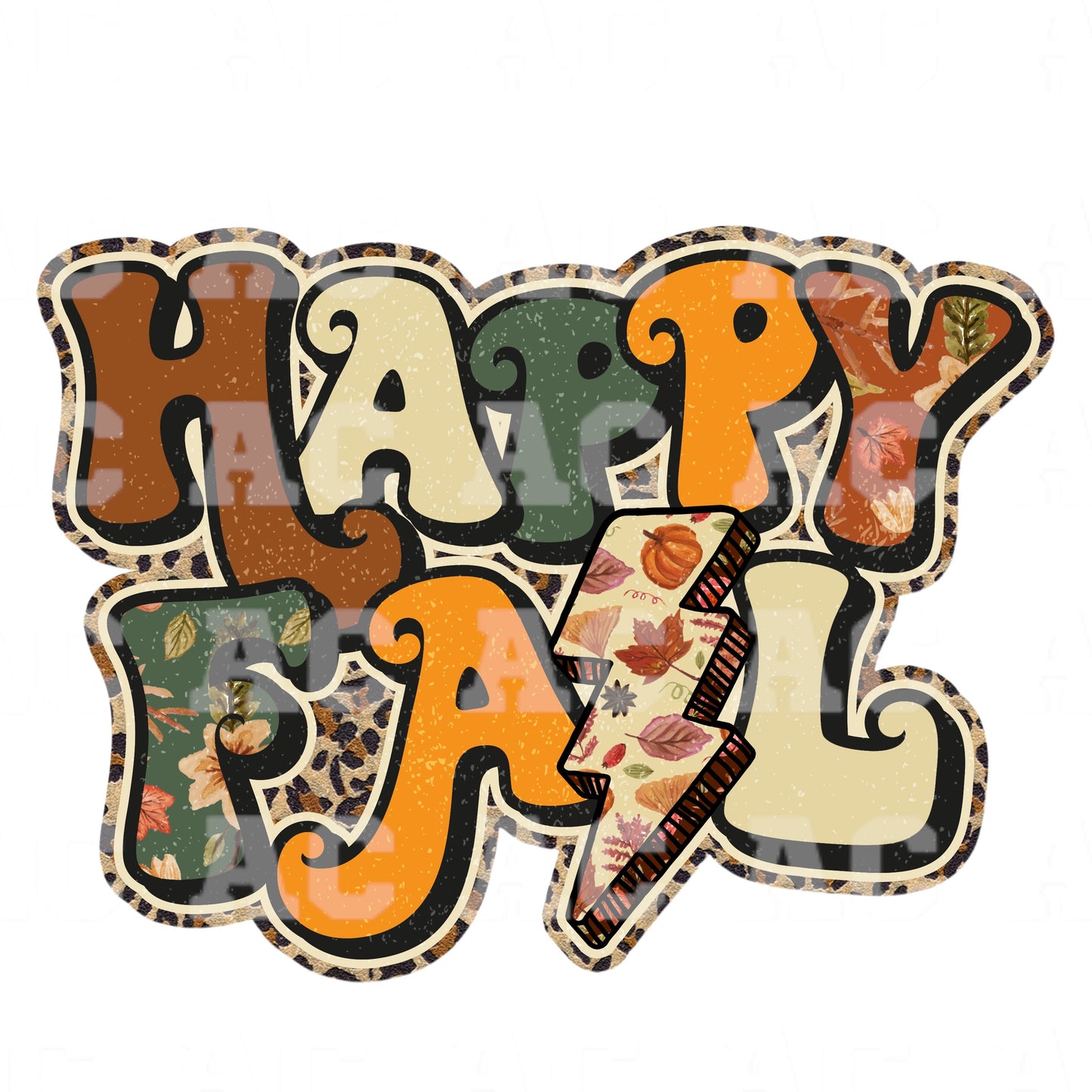 Happy Fall DTF TRANSFER or UV DTF STICKER DECAL