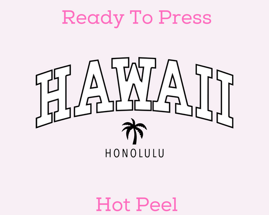 Varsity Hawaii Honolulu Trendy DTF TRANSFER