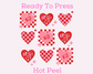 Checkered XO Hearts (Distressed) Collage Valentine's Day DTF TRANSFER