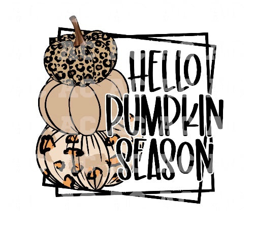 Hello Pumkin Season DTF TRANSFER or UV DTF STICKER DECAL
