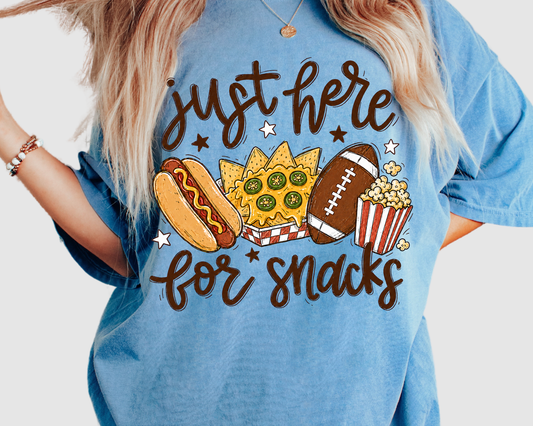 Just Here for the Snacks Football DTF Transfer