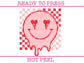 Distressed Happy Face Heart Eyes (Checkered) Valentine's Day DTF TRANSFER or UV DTF STICKER