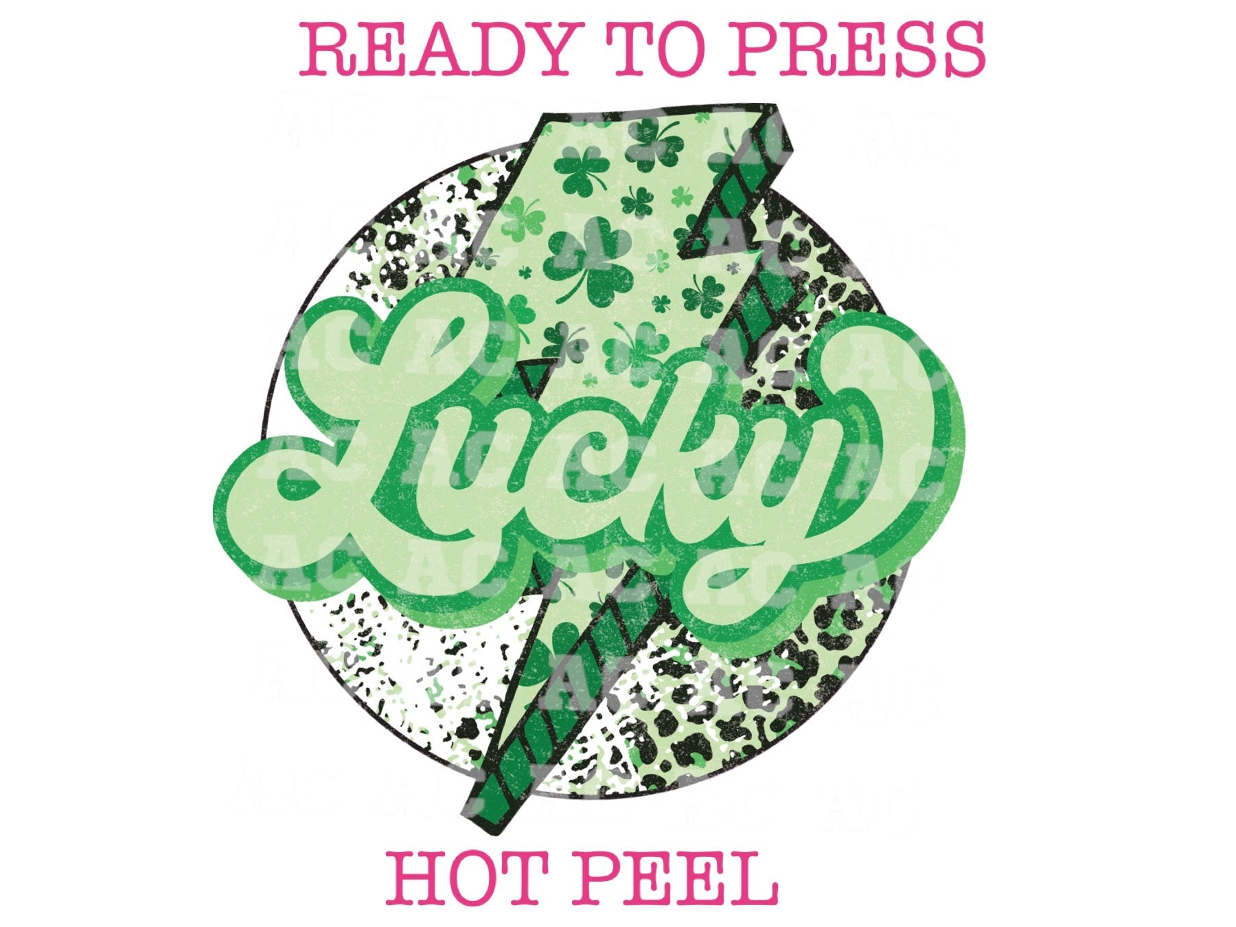 Lucky Bolt St. Patrick's Day DTF TRANSFER