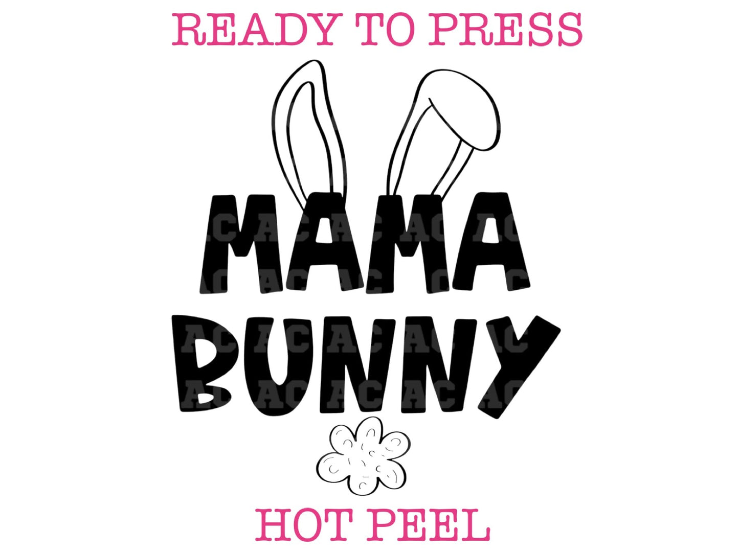 Mama Bunny (Black) Easter DTF TRANSFER or UV DTF STICKER or UV DTF STICKER