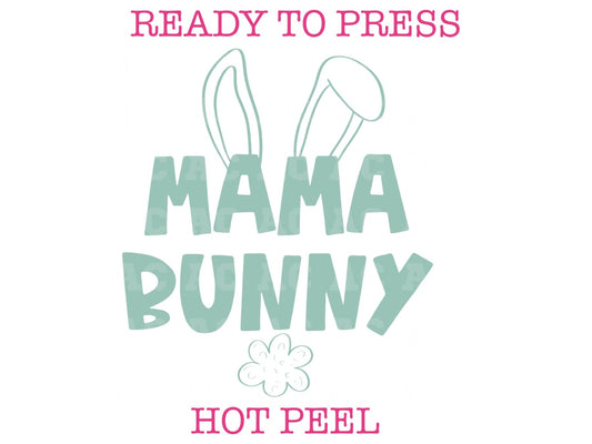 Mama Bunny (Green) Easter DTF TRANSFER