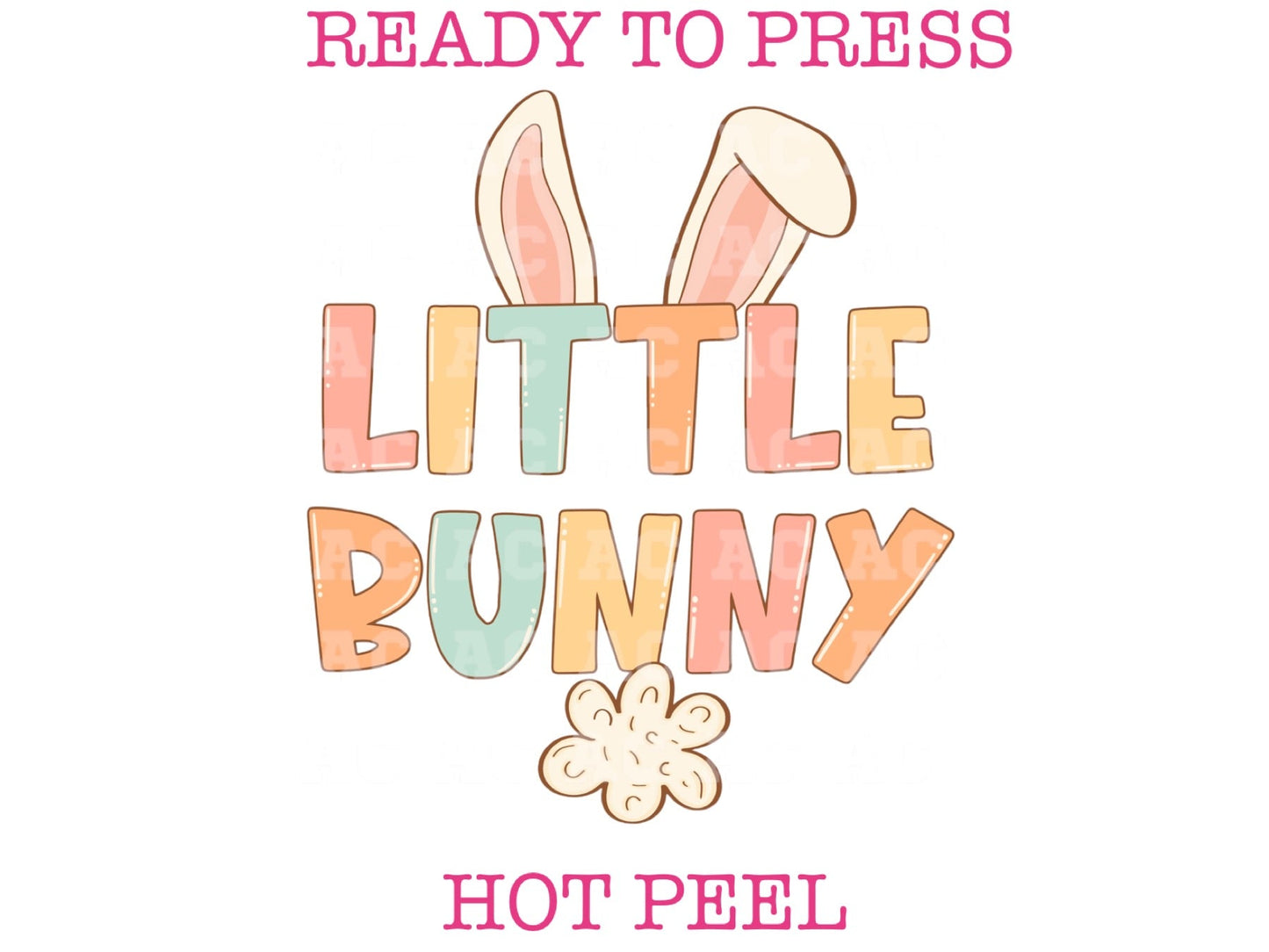 Little Bunny (Multicolor Pastel) Easter DTF TRANSFER