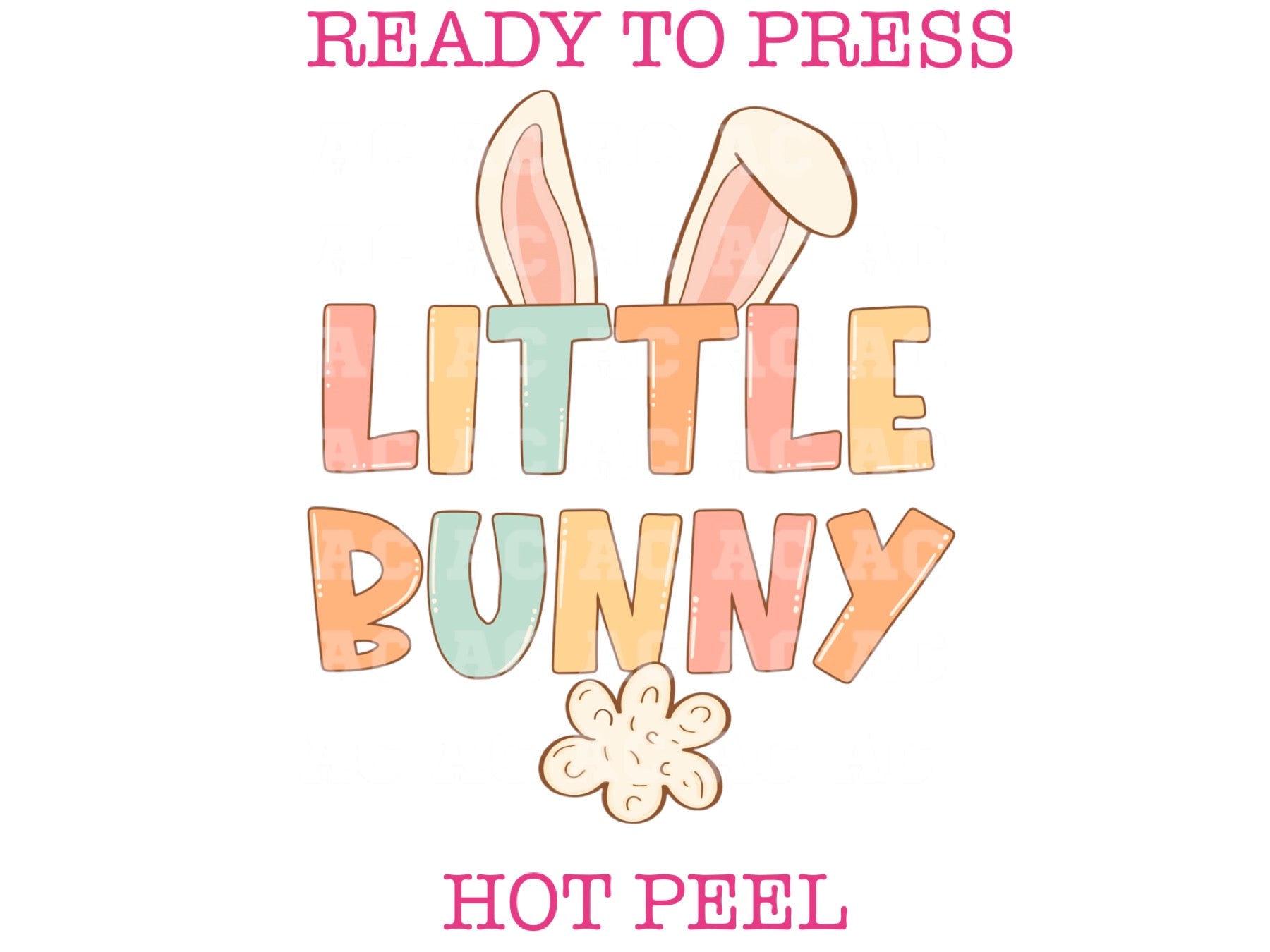Little Bunny (Multicolor Pastel) Easter DTF TRANSFER