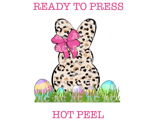 Leopard Bunny With A Bow Easter DTF TRANSFER