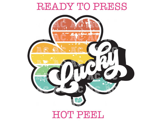Lucky Clover Retro St. Patrick's Day DTF TRANSFER or UV DTF STICKER
