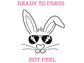 Sunglasses Bunny (Black outline) Boy Easter DTF TRANSFER