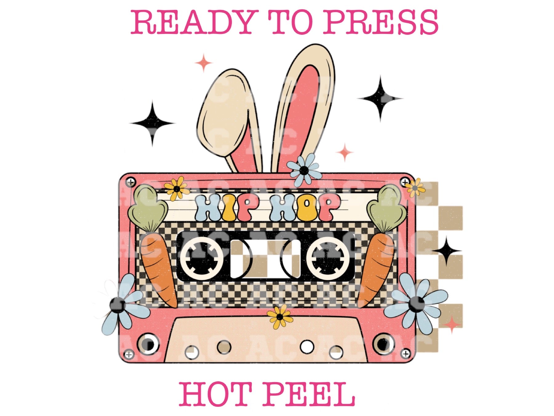 Hip Hop Bunny Retro Cassette Easter DTF TRANSFER