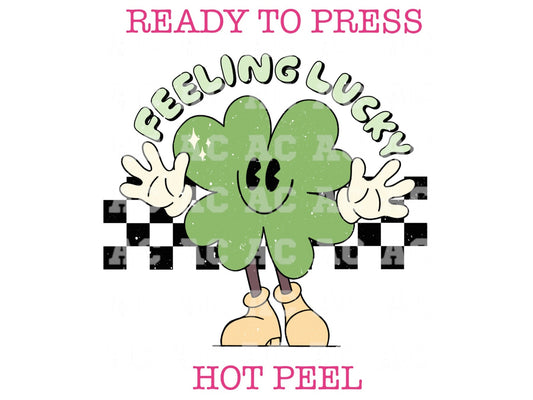 Feeling Lucky Clover St. Patrick's Day DTF TRANSFER or UV DTF STICKER