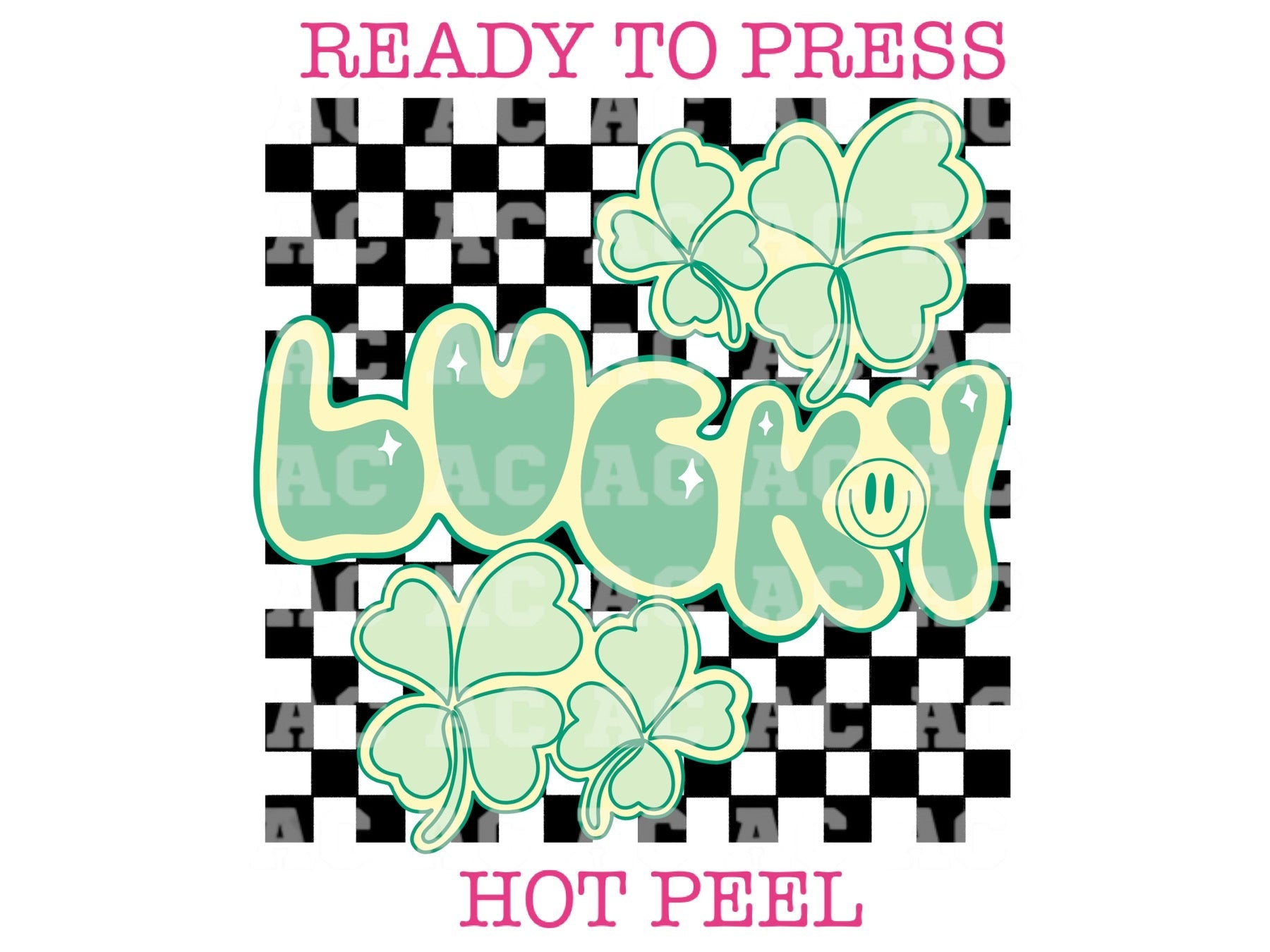 Lucky Checkered St. Patrick's Day DTF TRANSFER