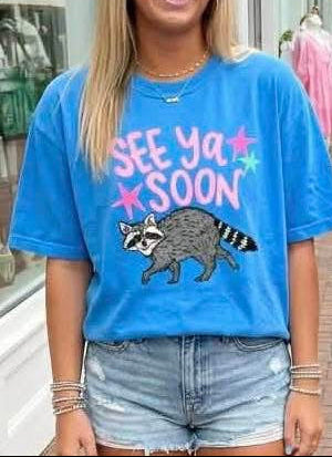 See Ya Soon Racoon FRONT DTF TRANSFER or UV DTF STICKER