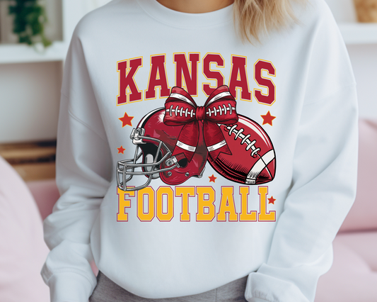 Red Kansas Football DTF TRANSFER or UV DTF STICKER