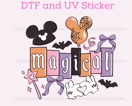 Magical Halloween DTF TRANSFER or UV DTF STICKER