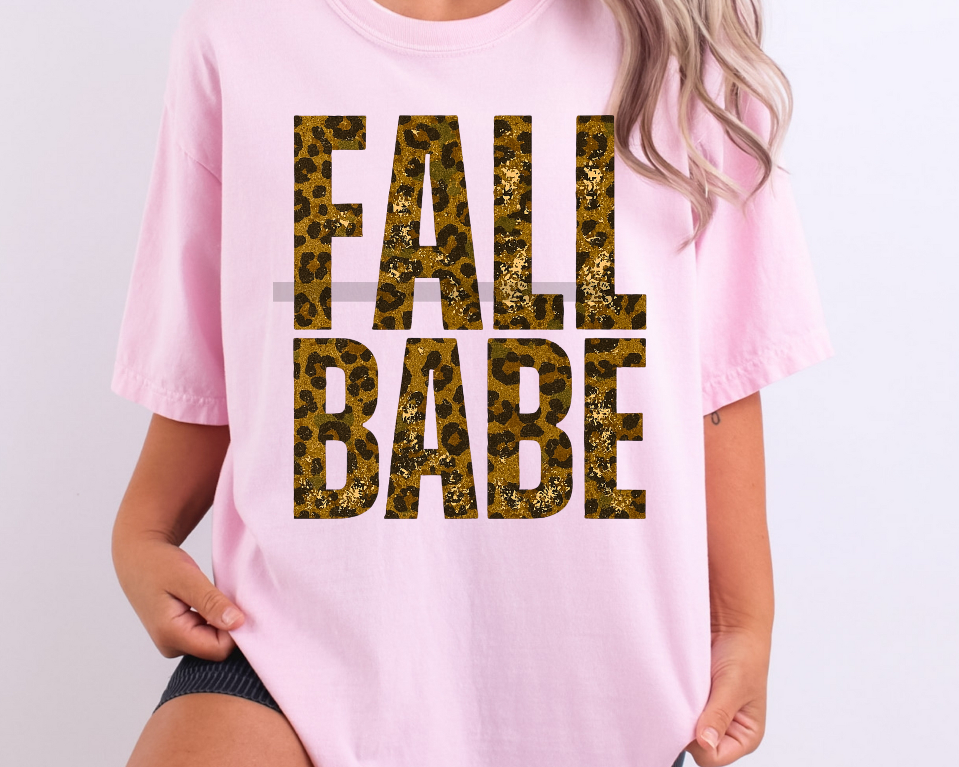 Fall Babe in Leopard DTF TRANSFER or UV DTF STICKER DECAL