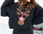 Leopard Girl Reindeer with Bubble Christmas DTF TRANSFER or UV DTF STICKER