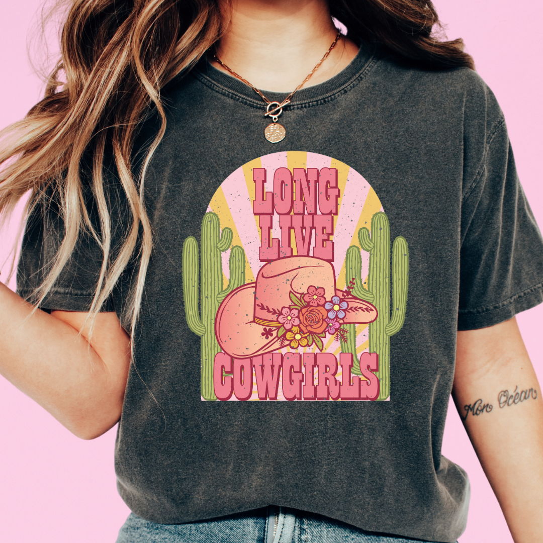Long Live Cowgirls (Distressed) Western DTF TRANSFER or UV DTF STICKER
