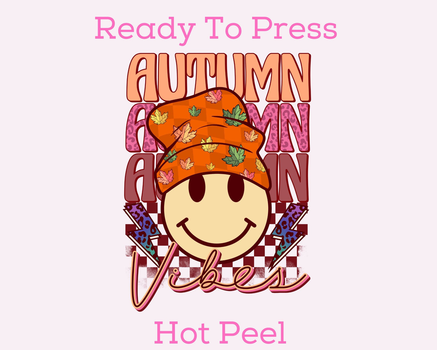 Autumn Vibes Beanie DTF TRANSFER or UV DTF STICKER DECAL
