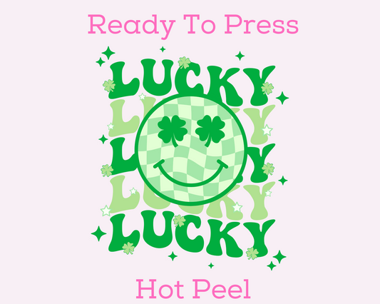 Lucky Happy Clover St. Patrick's Day DTF TRANSFER or UV DTF STICKER DECAL