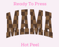 Brown Checkered Mama DTF TRANSFER or UV DTF STICKER DECAL