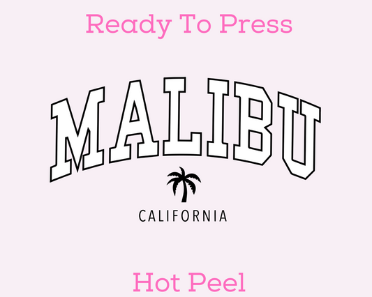 Varsity Malibu California Trendy DTF TRANSFER