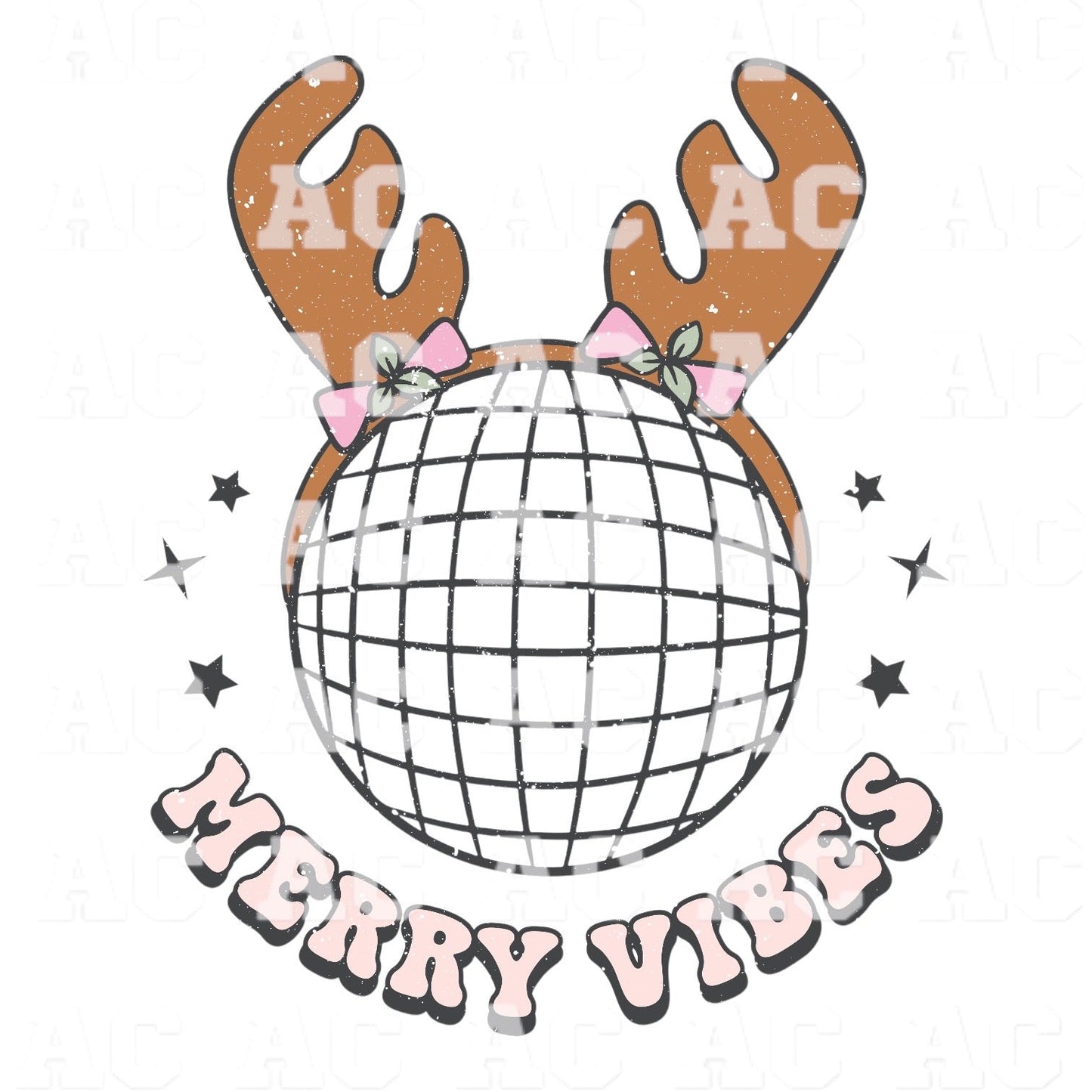 Merry Vibes DTF TRANSFER or UV DTF STICKER